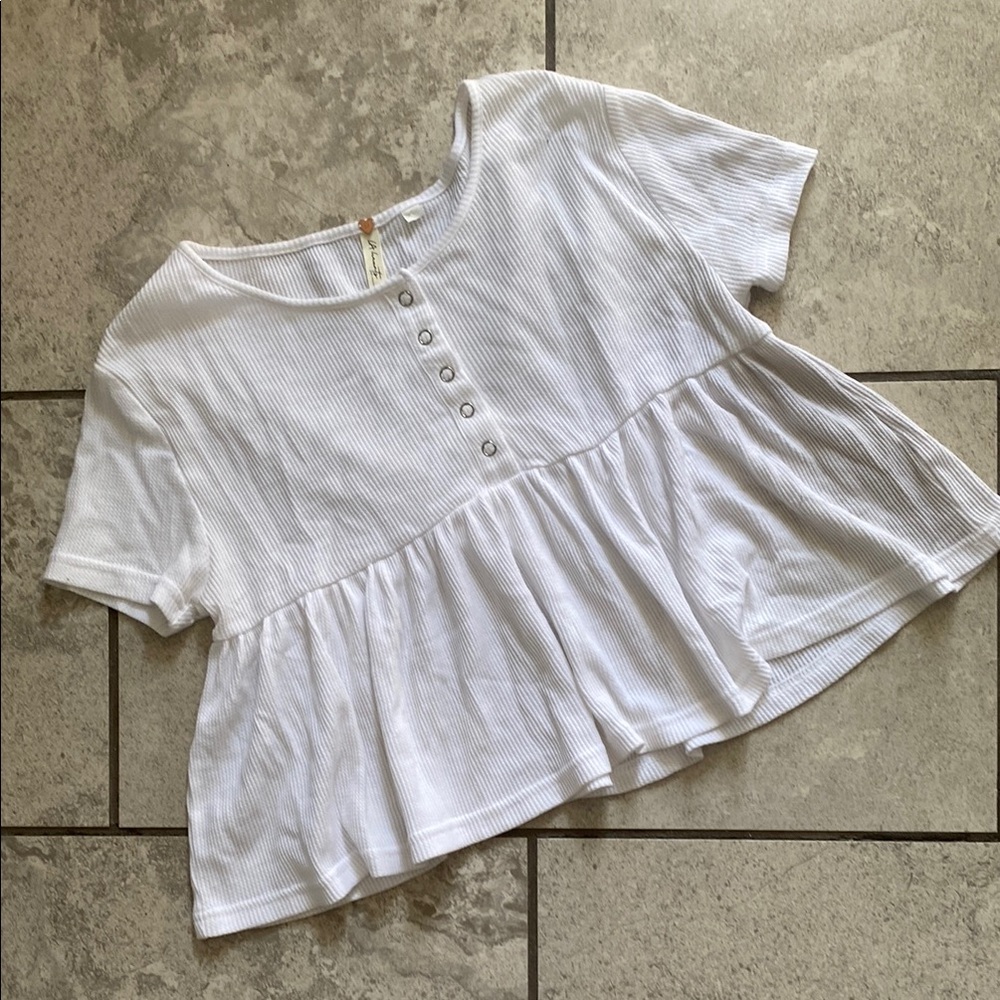 PacSun White Peplum Top